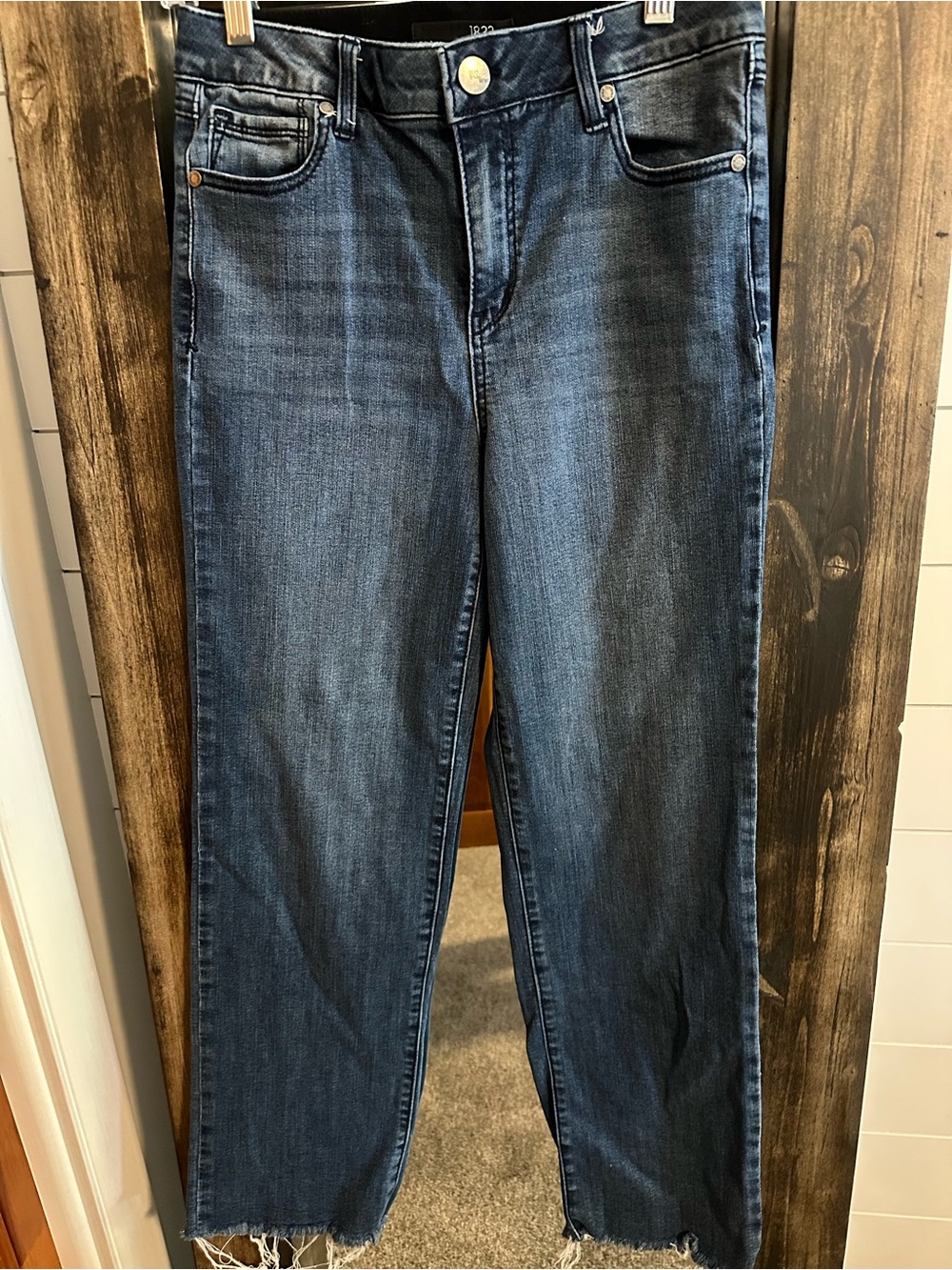 1822 Denim Women’s 6P 28P Skinny Jeans Dark Wash Stretch Raw Hem Petite ankle